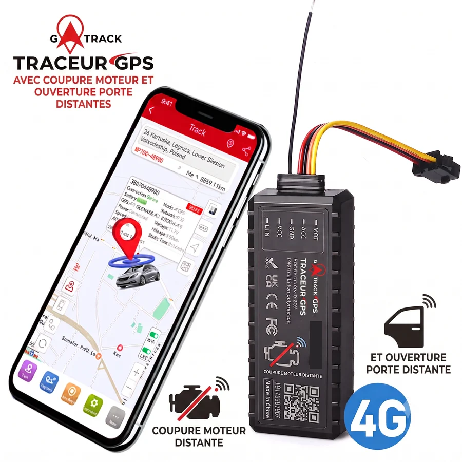 Traceur GPS GTRACK pour voiture et moto avec application de localisation